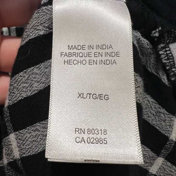 Lucky Brand Plaid Button Down Shirt Size XL Black White Style 7WP4222 - Picture 5 of 9